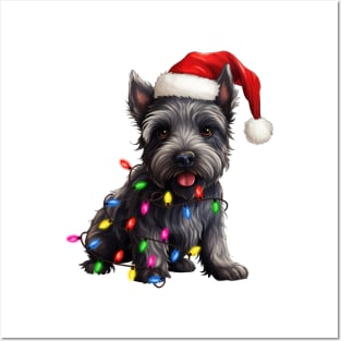 Christmas Scottish Terrier Posters and Art